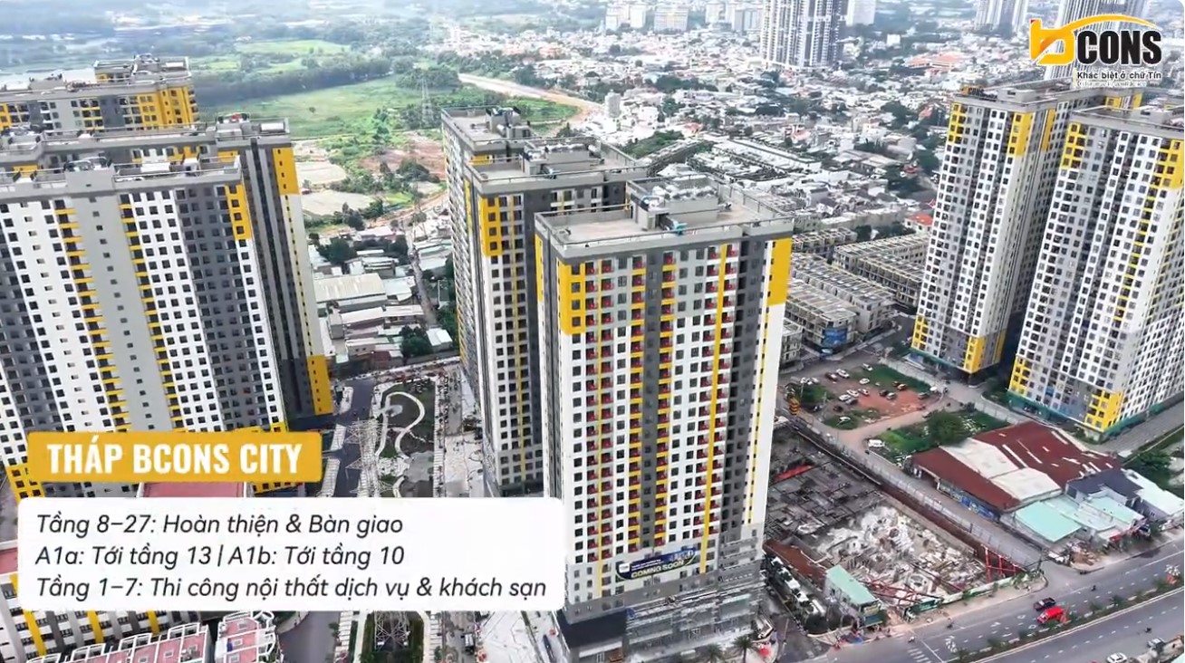 Tiến độ tháp Bcons City T9/2025