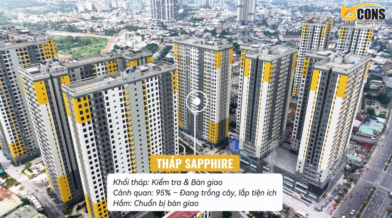 Tiến độ tháp Green Saphire Bcons City T9/2025