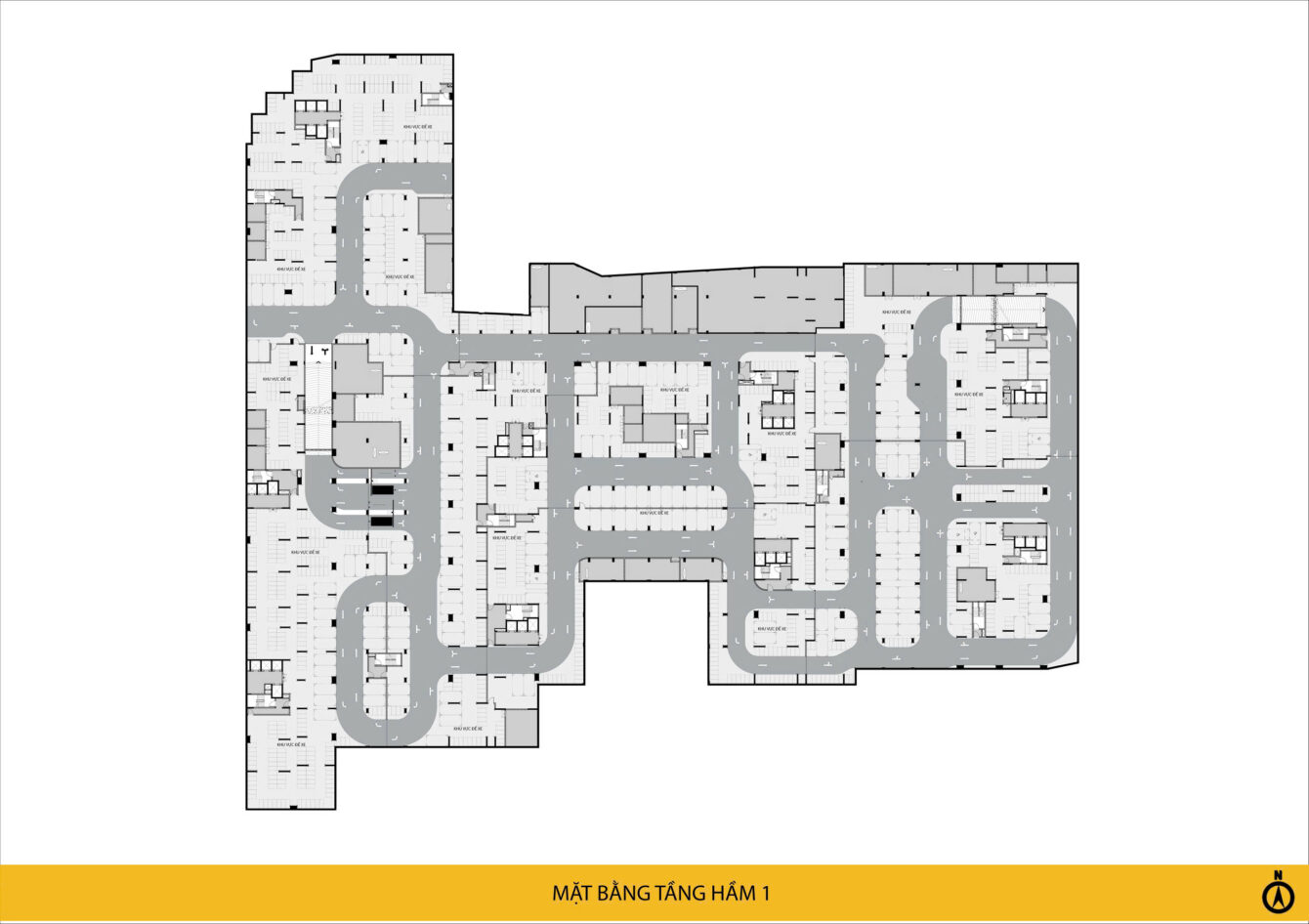 Mặt bằng tầng hầm 1 căn hộ Bcons Central Park